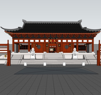 中式房屋建筑su模型