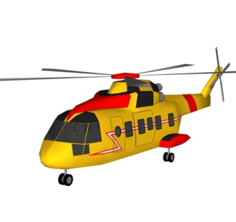 现代直升机su模型