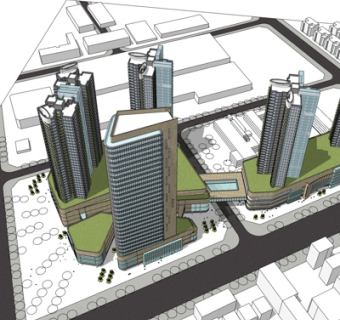 现代高层办公楼su模型