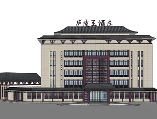 新中式酒店su模型