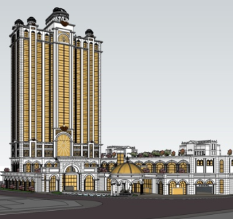 欧式酒店su模型