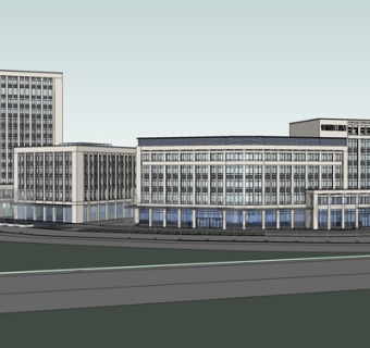 现代办公楼su模型