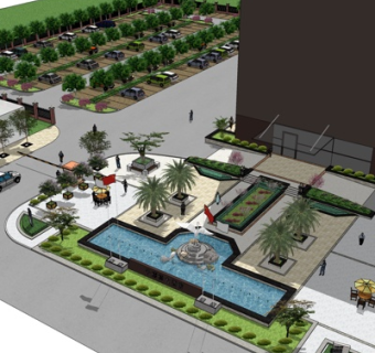 现代沿街商业建筑su模型