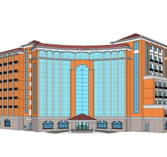 欧式酒店su模型