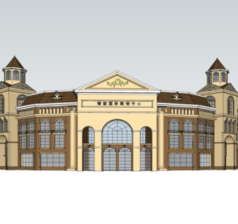 欧式沿街商业建筑su模型