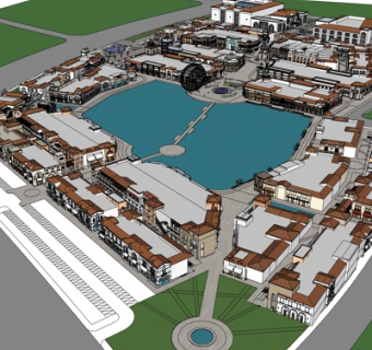 欧式工业区规划su模型