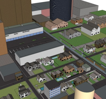 现代工业区规划su模型