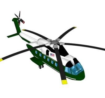现代直升机su模型