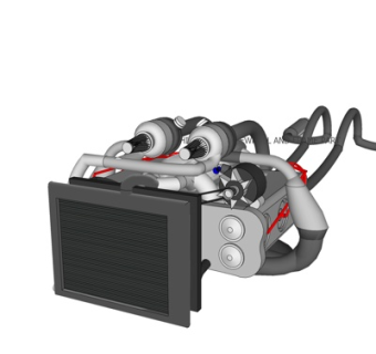 现代汽车发动机su模型