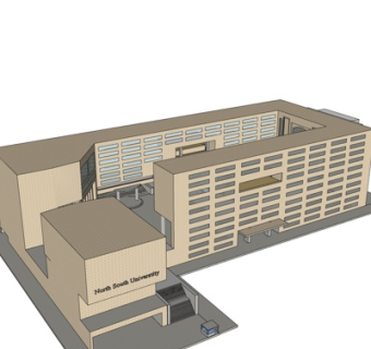 现代学校教学楼su模型