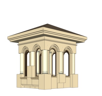现代廊架凉亭su模型