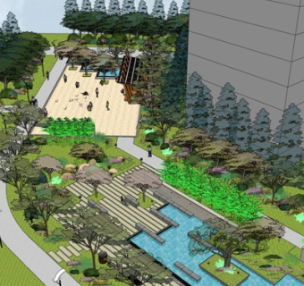 现代园林景观su模型