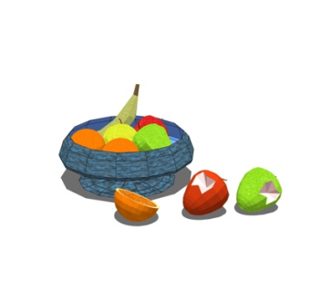 现代水果果盘su模型