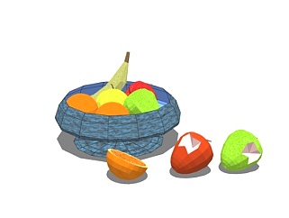 现代水果果盘su模型