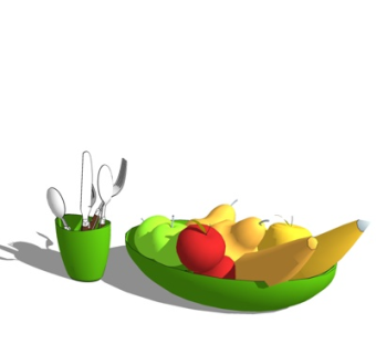 现代水果果盘su模型