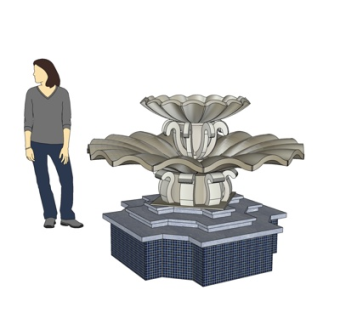 现代景观喷泉su模型