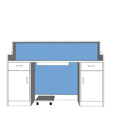 现代电脑桌su模型