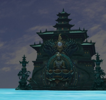 中式游戏寺庙建筑su模型