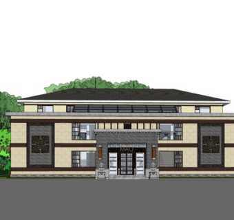 现代办公楼外观su模型