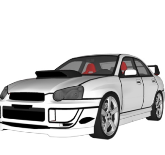 现代小汽车su模型