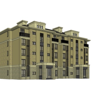 现代多层酒店su模型