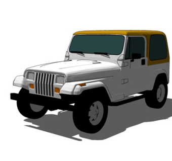 现代小汽车su模型