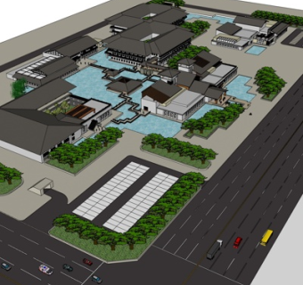 中式院子su模型