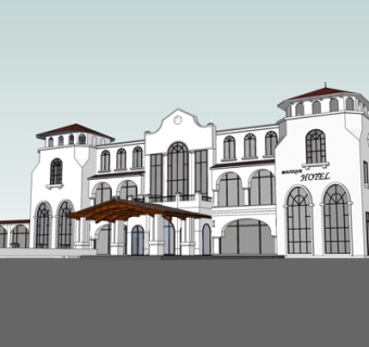 欧式酒店su模型