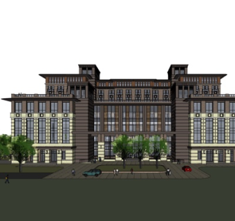 新古典酒店su模型