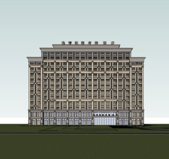 现代酒店su模型