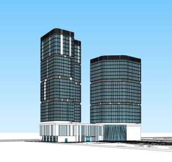 现代高层办公楼su模型