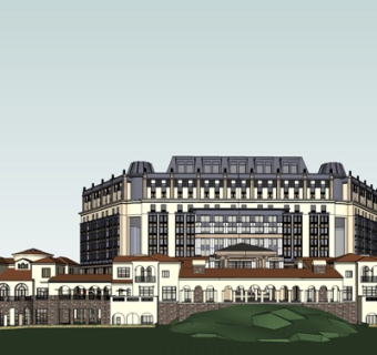 欧式酒店su模型