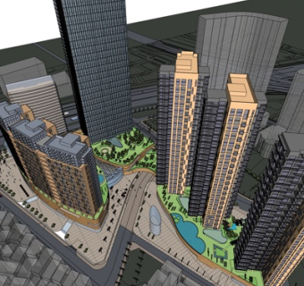 现代高层办公楼su模型