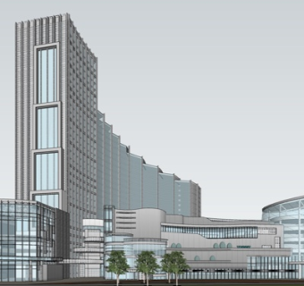 现代酒店su模型