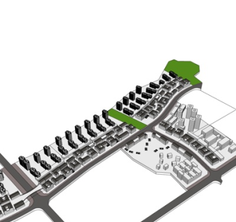 现代公寓楼规划su模型