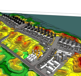 现代公寓楼规划su模型