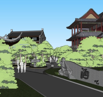 中式房屋建筑su模型