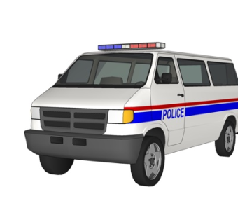 现代警车su模型