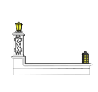 欧式景观灯su模型