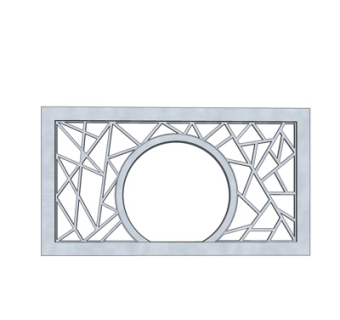 中式石制窗花隔窗su模型