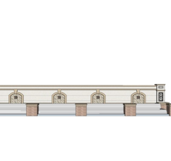 欧式景观墙su模型