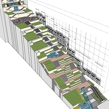 现代沿街商业建筑su模型