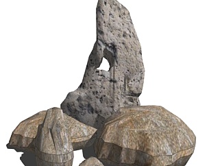 <em>自然风</em>石头su模型
