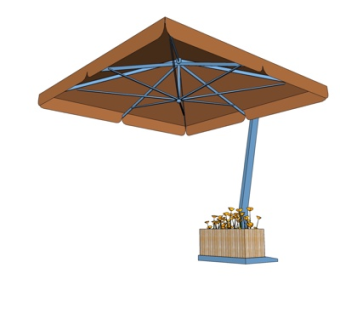 现代遮雨棚su模型