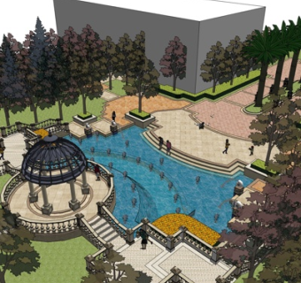 欧式凉亭su模型