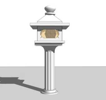 中式景观灯su模型