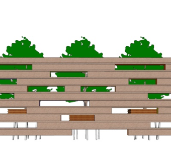 现代景观墙su模型