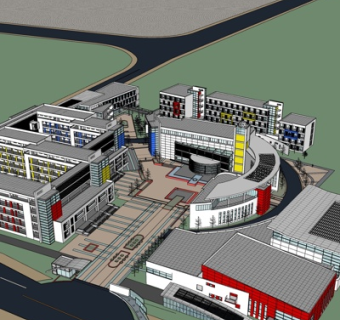 现代办公楼su模型