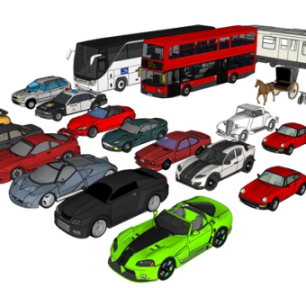 现代汽车组合su模型