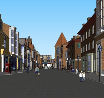 欧式商业街su模型